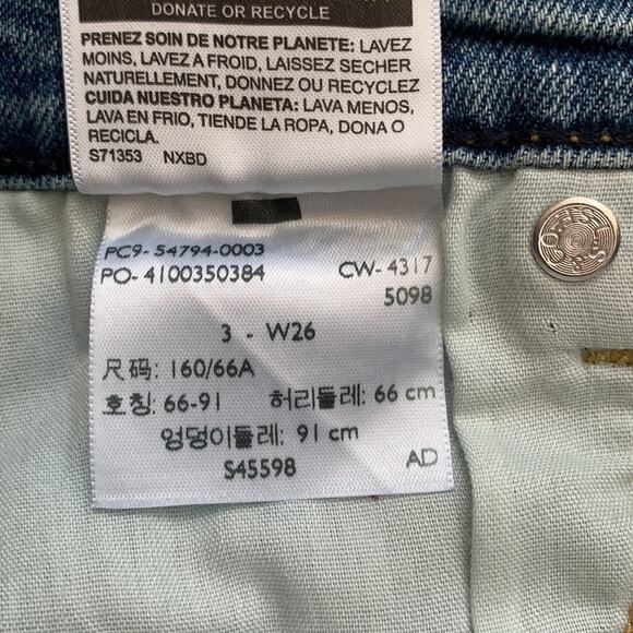 Levi's Denizen cheeky high rise cutoff denim jean shorts medium wash size 3 - Picture 6 of 10